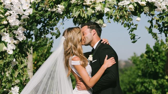 Nadia and Jimmy Bartel at their lavish 2014 wedding.