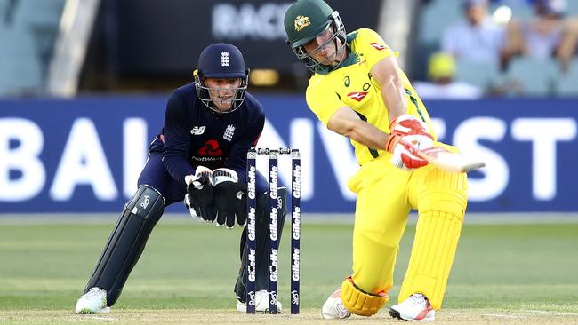 Mitch Marsh goes over the top. Picture: Sarah Reed