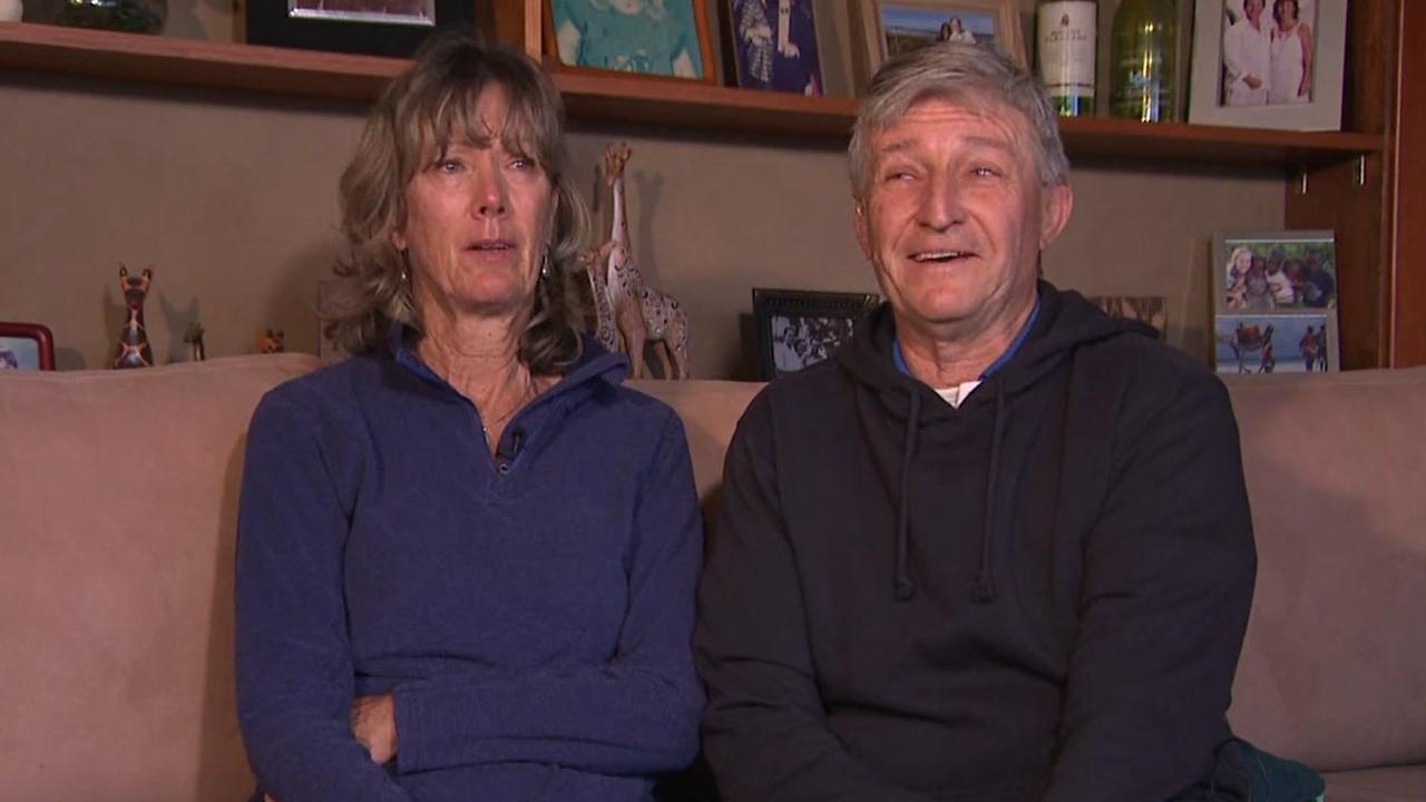 Missing Australian surfer Steph Weisse’s parents, Jill and Wayne. Picture: Nine