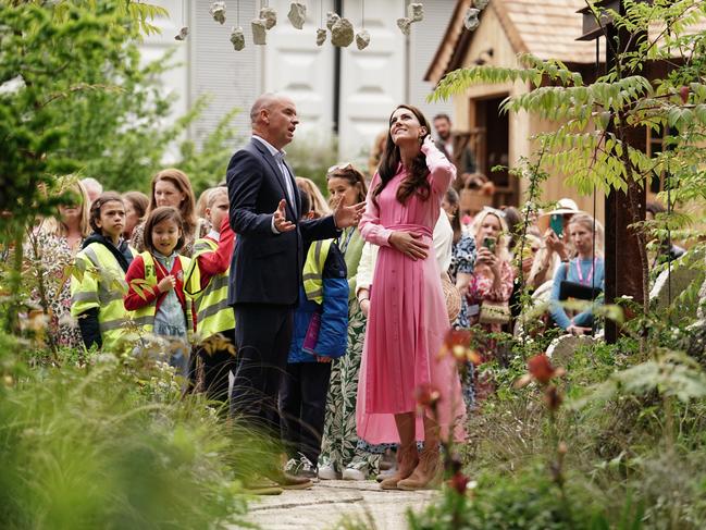 The Princess of Wales revealed her favourite colour is green to pupils and guests after taking part in the first Children's Picnic at the RHS Chelsea Flower Show. Picture: Getty Images