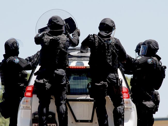 G20 Police exercise at the Oxley Police Academy in Brisbane. Picture: Marc Robertson