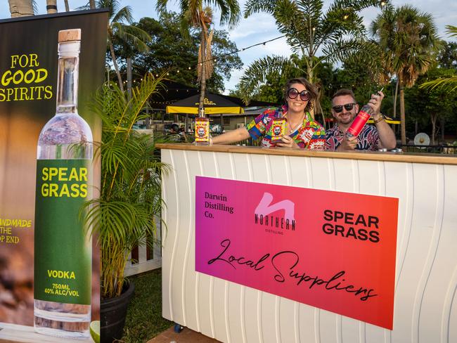 Rebecca Bullen Darwin Distilling and Josh Brownlie from Spear Grass at the 2025 Hospitality NT Aristocrat Technologies Awards for Excellence, Darwin Ski Club. Picture: Pema Tamang Pakhrin