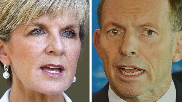 Julie Bishop vs Tony Abbott ... Picture: Getty