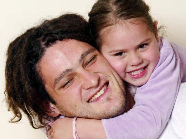 Brendan Fevola with daughter Mia, 4.