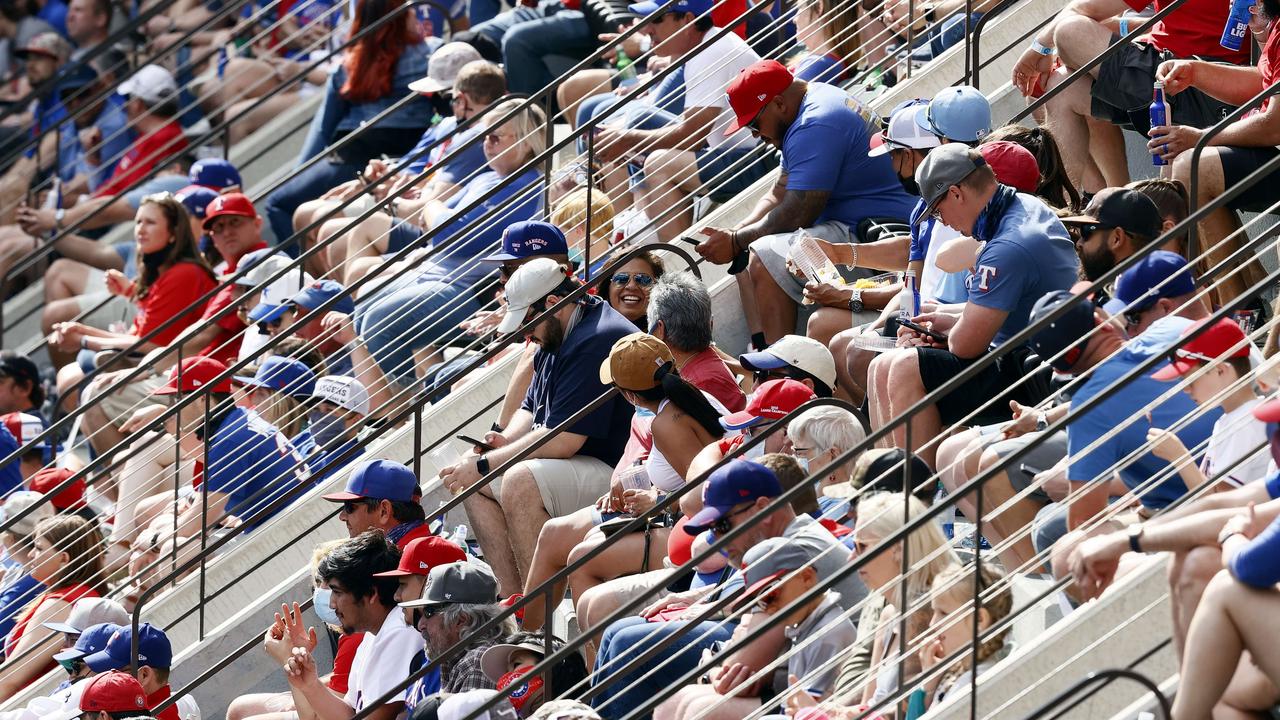 Fans at the Rangers game yesterday. Picture: Tom Pennington/Getty Images/AFP