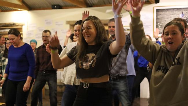 Line dancers during the Hoedown for Country Towns tour. Picture: Ellen Arney