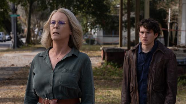 Jamie Lee Curtis and Rohan Campbell in Halloween Ends