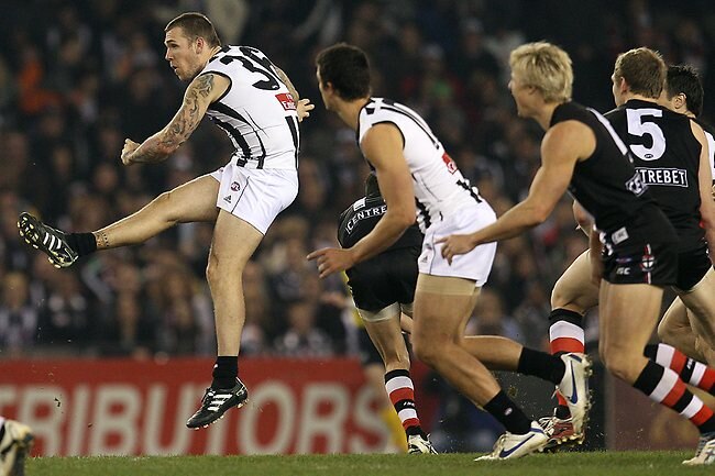 <p>Another lazy BOG against the Saints in Round 22. Picture: Michael Klein</p>