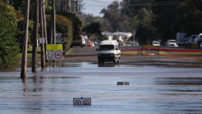 Edward Street is one of the roads to the north side of town blocked by water. Picture John Grainger