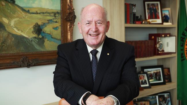 Former governor-general and chair of BizRebuild Sir Peter Cosgrove in his Sydney office. Picture: John Feder