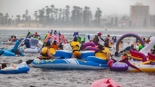 Possibly the only times you will see bees in the ocean. Picture: (AAP IMAGE/Jordan Shields)