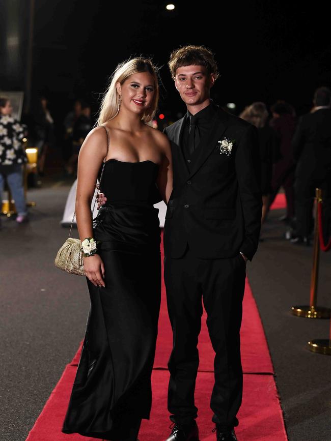 Riley Fribance and partner at Xavier Catholic College year 12 formals. Picture: Patrick Woods.