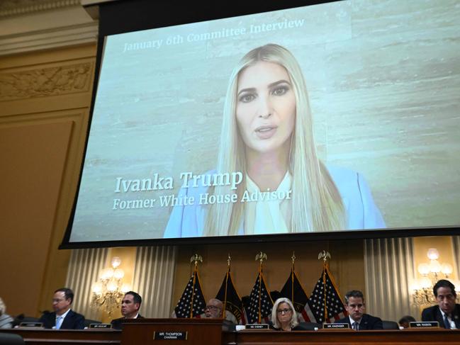 Ivanka Trump gave evidence via video that she did not believe her father won the election. Picture: Mandel Ngan/AFP