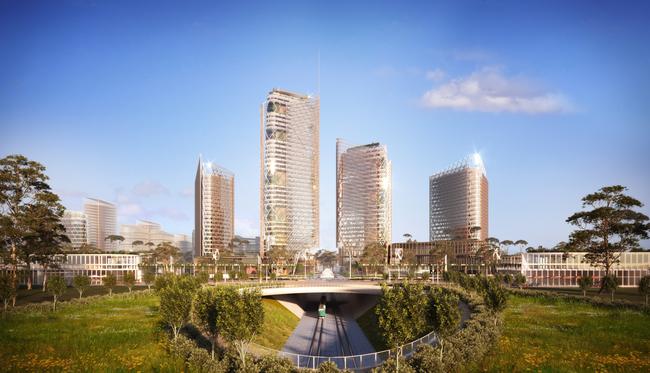 An artist’s impression of the Sydney World Trade Centre’s four towers.