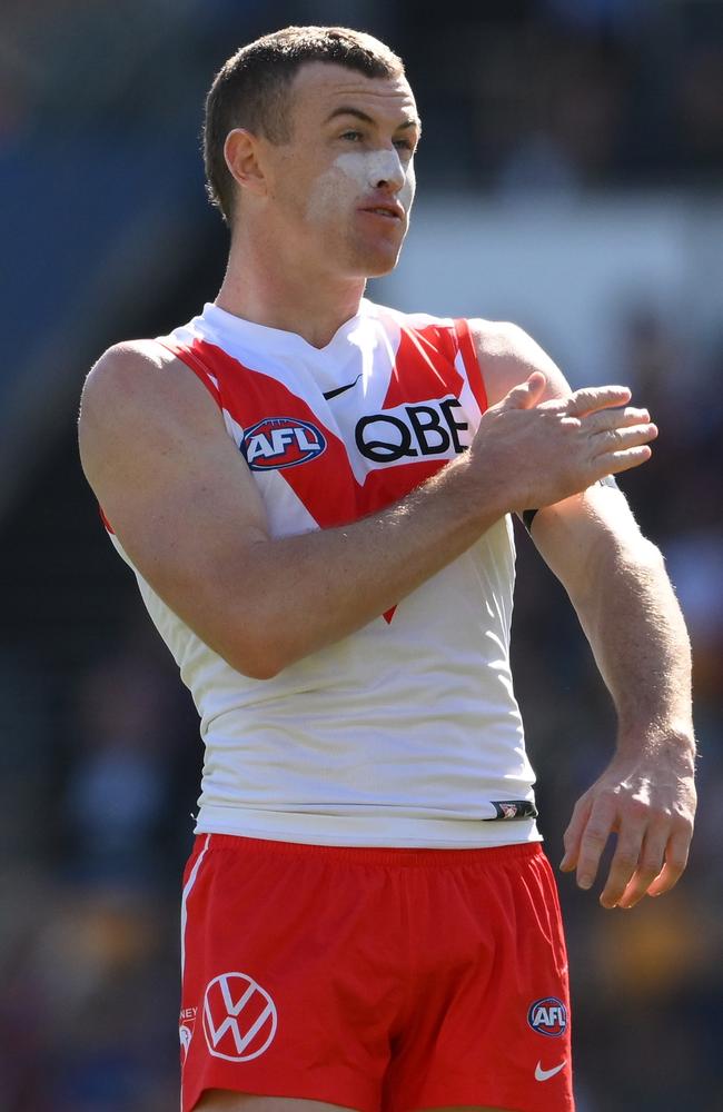 The Swans were brave as their injury list grew. Picture: Matt Roberts/AFL Photos/via Getty Images. <b/>