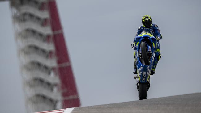 Andrea Iannone headed Friday MotoGP practice in Austin. Pic: Suzuki.