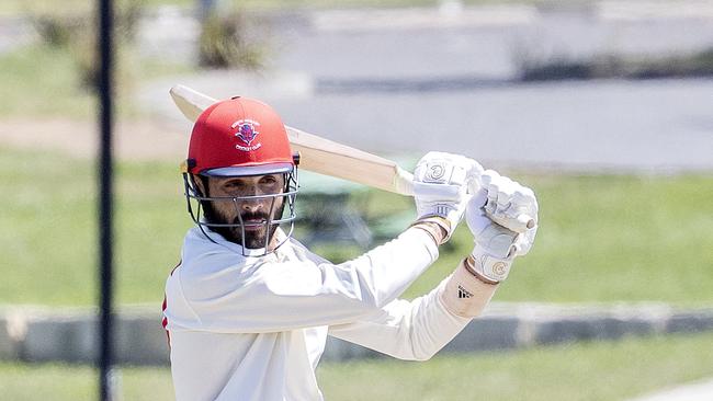 Yousaf Iqbal bats against Clarence. Picture: Chris Kidd