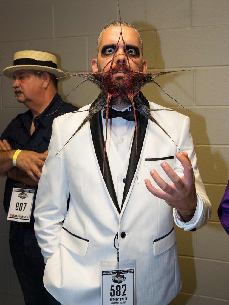 Competitor Anthony Carty attends the 2017 Remington Beard Boss World Beard and Moustache Championships held at the Long Center for the Performing Arts on September 3, 2017 in Austin, Texas. PIcture: AFP