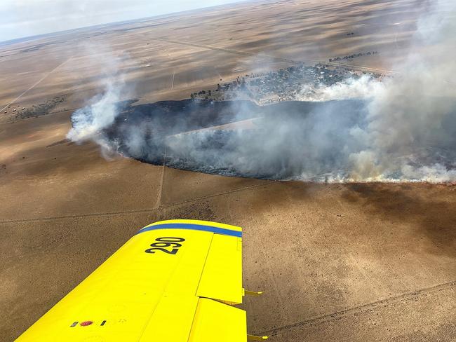 Water bombing aircraft have been called to a large fire at Carrathool in the NSW Riverina. Picture: NSW RFS