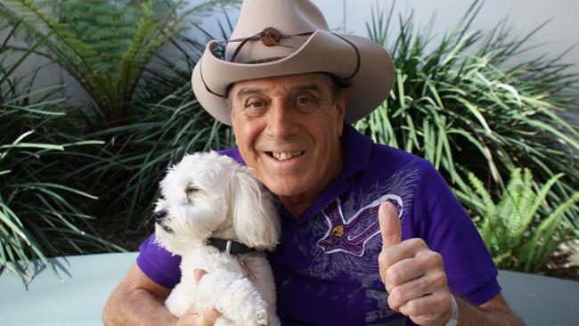 Molly Meldrum got special permission to take his dog into ANZ Stadium.