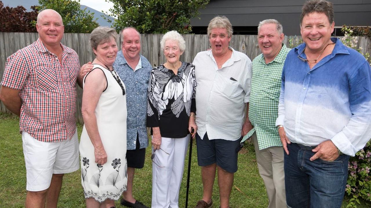 Tim Mulherin with his mother Helen and his siblings