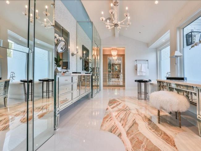 A powder room in the seven bedroom mansion in Los Angeles. Picture: Joe Bryant.