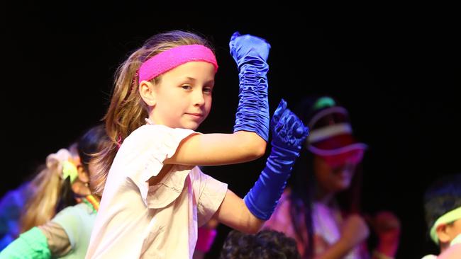 Wangala Primary School students performing at the Geelong Schools Music and Movement Festival. Picture: Alison Wynd