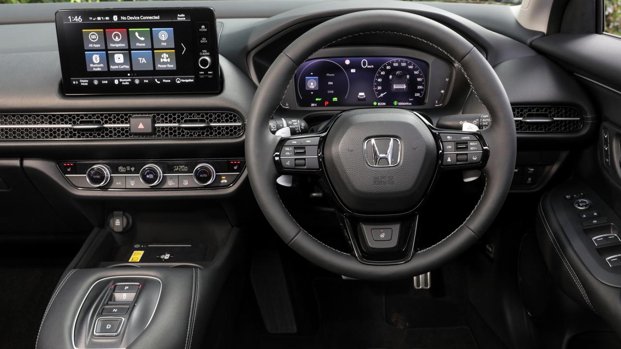 The Honda ZR-V has a sporty driving position and interesting cabin details.