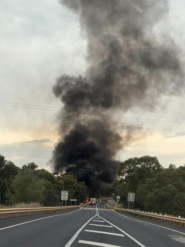 Emergency crews were called to the two-vehicle crash on Thursday. Picture: Supplied/ Kirsty Ann Russell