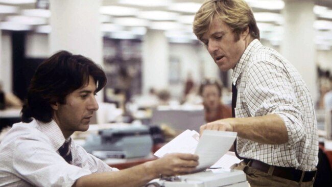 The film “All the President’s Men,” starring Dustin Hoffman and Robert Redford.