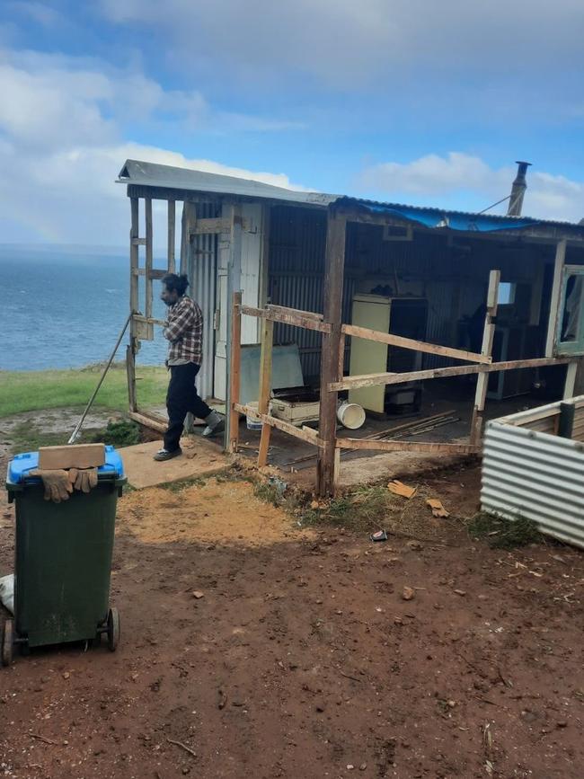 A man, alleged by SA Police to be George Lavrentiadis, photographed at the coastal shack. Picture: Supplied.
