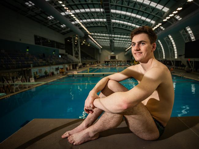 Diver Jaxon Bowshire has just been selected for the Olympics, pictured on June 20th, 2024, at the SA Aquatic Centre in Oaklands Park.Picture: Tom Huntley