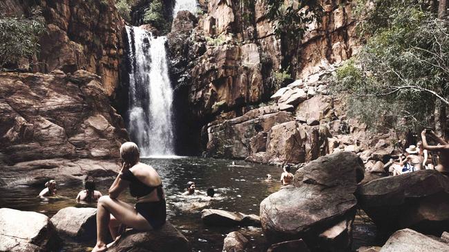 Visitors to Southern Rockhole at Katherine Gorge. Picture: Keri Megelus