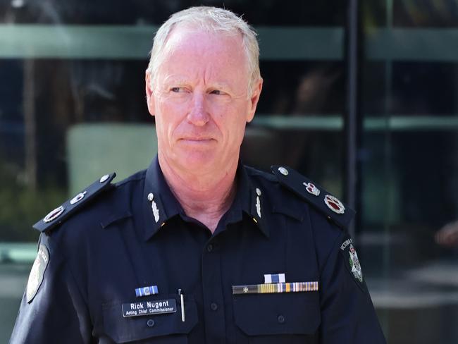 Acting Chief Commissioner Rick Nugent holds a press conference at Southbank to talk about why he is quitting his job. Wednesday, April 2. 2025. Picture: David. Crosling