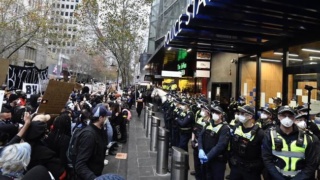 The Black Lives Matter protest in Melbourne last weekend. Picture: Jason Edwards