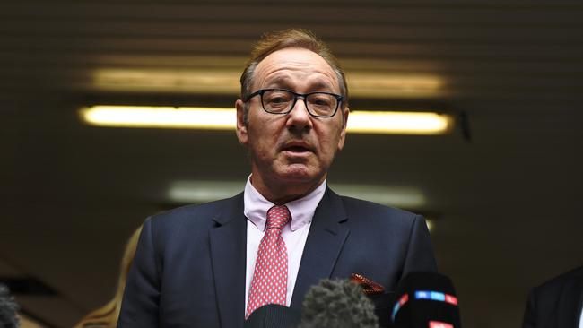 Spacey outside a London court in July 2023. Picture: Getty Images