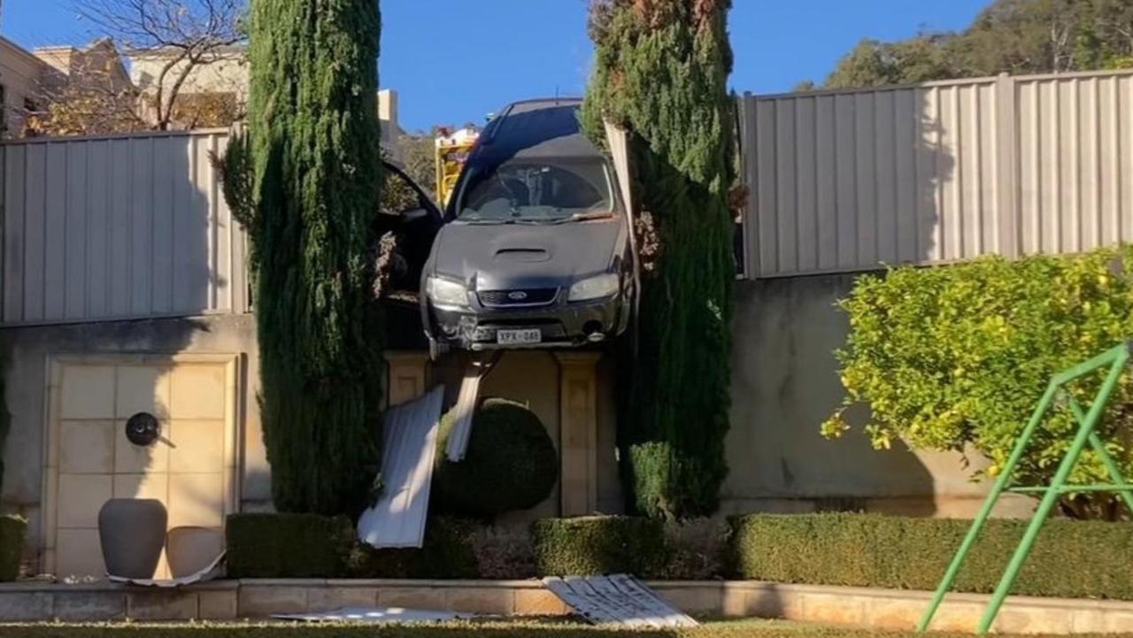 The 68-year-old male driver and his 64-year-old female passenger – both from Birkenhead – were safely rescued from the car. Picture: 7NEWS