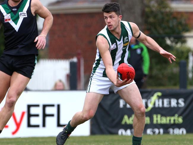 Jake Davis of Forest Hill in action during the EFL (Div 4) Semi-Final between Donvale and Forest Hill on Saturday, August 26, 2017 in Mitcham, Victoria, Australia.Picture: Hamish Blair