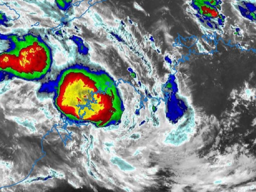 The remnants of the ex-tropical Cyclone Tiffany weather system over the western Top End on Friday morning. Picture: Bureau of Meteorology