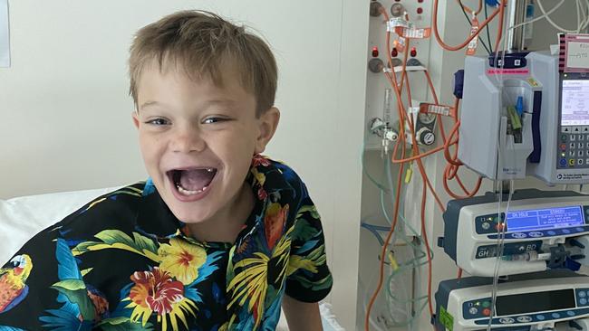 Bodhi, 8, has the rare alpha-mannosidosis disease that causes dementia. Picture: Supplied