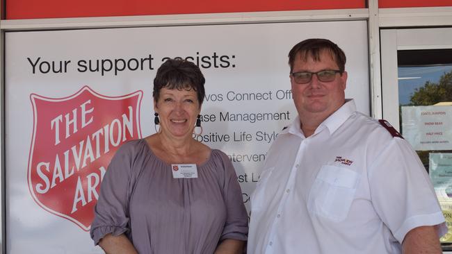 Salvation Army Corps officer Lieutenant Chris Ford and Volunteer Sandra Wairau at the Salvation Army's 50 per cent sale