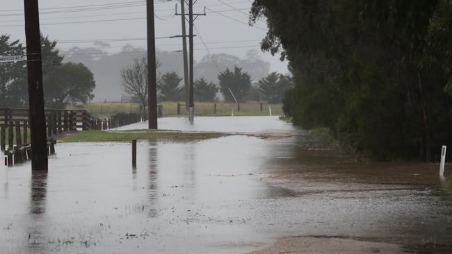 Back roads of Sale in Gippsland were cut by floodwater. Picture: David Caird