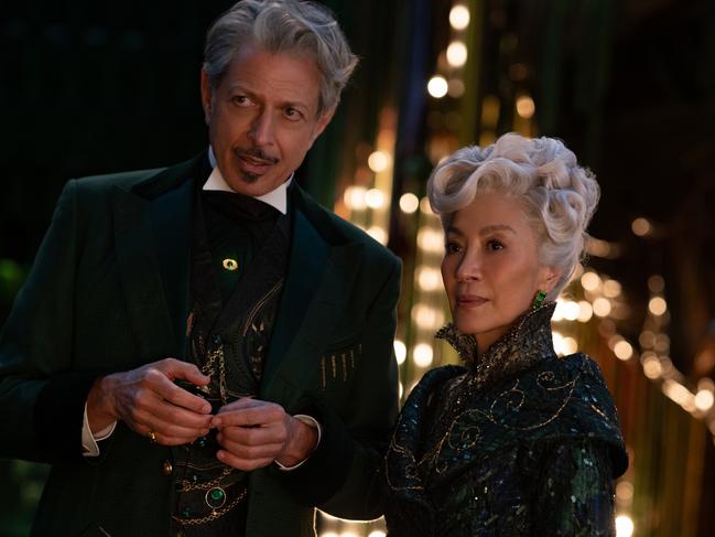 Jeff Goldblum is The Wizard of Oz and Michelle Yeoh is Madam Morrible in Wicked, directed by Jon M. Chu