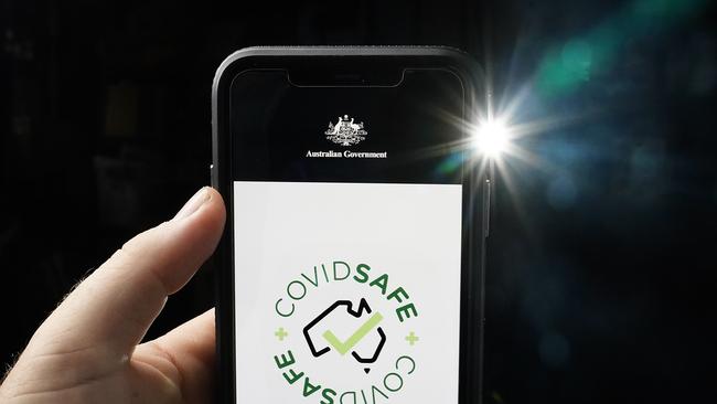 An iPhone displays the CovidSafe app released by the Australian government. Picture: AAP