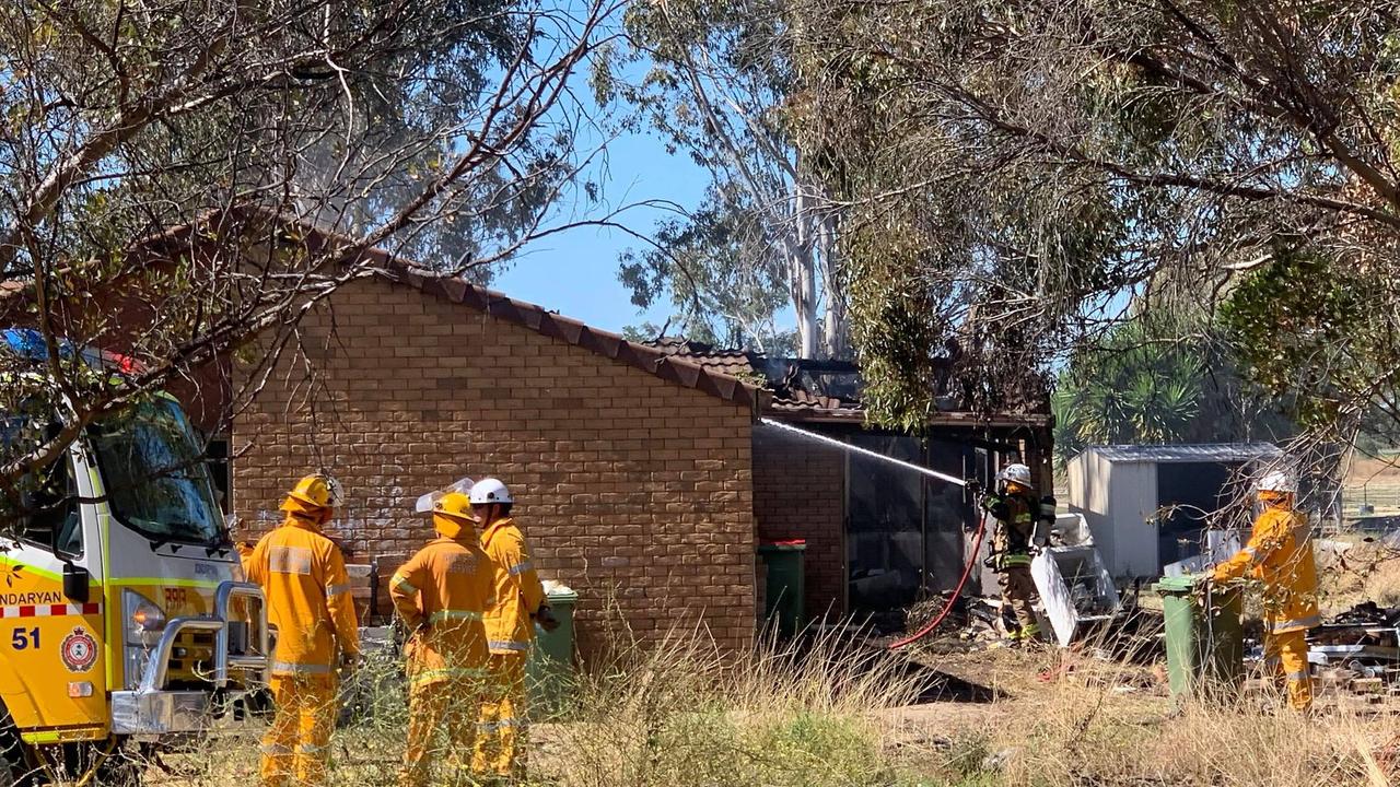 A Jondaryan home was partial destroyed by fire. August 23, 2021.