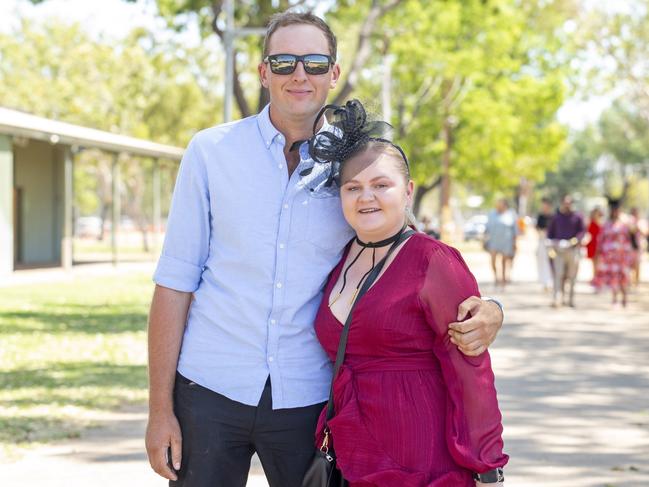 Lachlan Vanderberg and Danielle Thomsen at the Katherine Races 2022. Picture: Floss Adams.