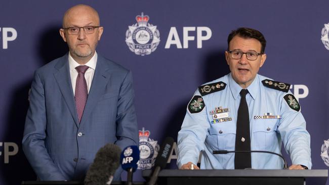 AFP Commissioner Reece Kershaw and ASIO Director-General Mike Burgess. Picture: NewsWire