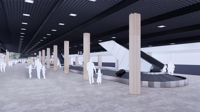 Passengers' arrival experience will be enhanced with new baggage reclaim belts and an expanded area to increase capacity. Image: studiospillane