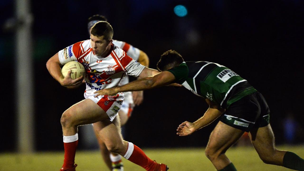 RUGBY LEAGUE: Maroochydore Swans v Kawana Dolphins. Kawana's Travis Long.