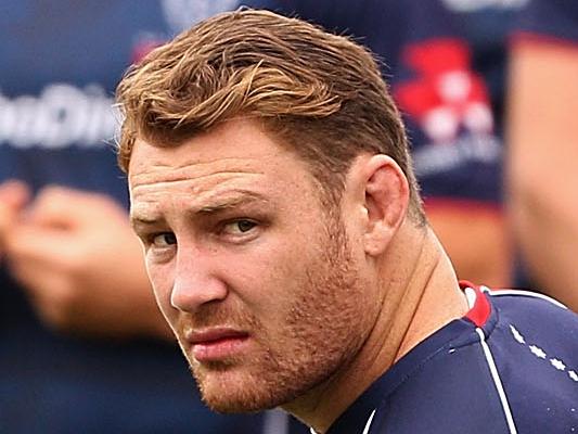 MELBOURNE, AUSTRALIA - MAY 29: Scott Higginbotham looks on during a Melbourne Rebels Super Rugby training session at Visy Park on May 29, 2014 in Melbourne, Australia. (Photo by Robert Prezioso/Getty Images)